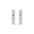 White gold multi-cut diamond linear stud earrings front view pair, lab grown brilliant emerald oval cluster vertical bar, elegant white gold diamond drop earrings