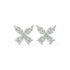 Pair of Elara Stud Earrings bezel set lab grown diamond in white gold, with a single round brilliant delivering pure fire and reflection in a minimalist, net-zero ethical package.