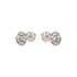 Pair of Sorelle Studs bezel set lab grown double diamond earrings in rose gold, offering twin round brilliants for doubled hassle-free brilliance and modern purpose-driven style.