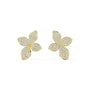 Pair of Aalaya Pave 2.88 CTW lab-grown diamond floral stud earrings in yellow gold, showcasing 156 pave-set rounds in a refined multi-petal design for subtle sparkle and quiet luxury.