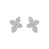 Pair of Aalaya Pave 2.88 CTW lab-grown diamond floral stud earrings in white gold, featuring 156 pave-set rounds in a refined design for soft brilliance and radiant lasting moments.