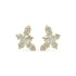Pair of Alure Clusters 4.38 CTW lab-grown diamond floral stud earrings in yellow gold, showcasing marquise and pear cuts in a bold blooming cluster for timeless elegance and sparkle.