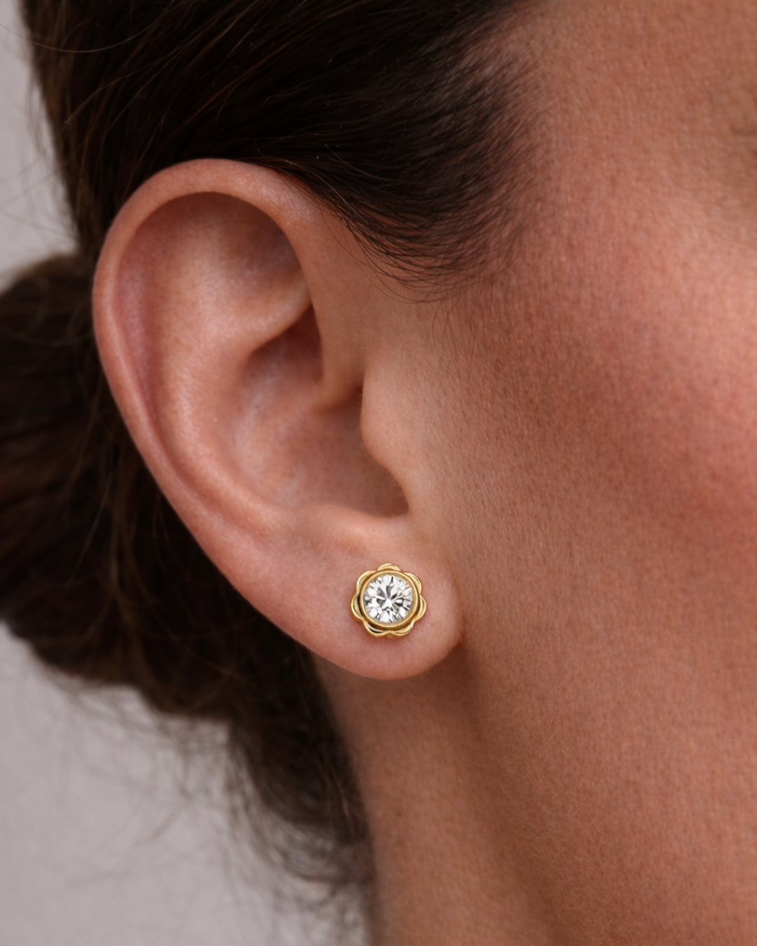 Fleur Bezel Studs