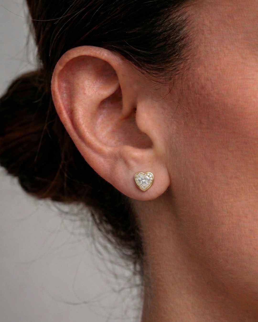 Heart Bezel Studs