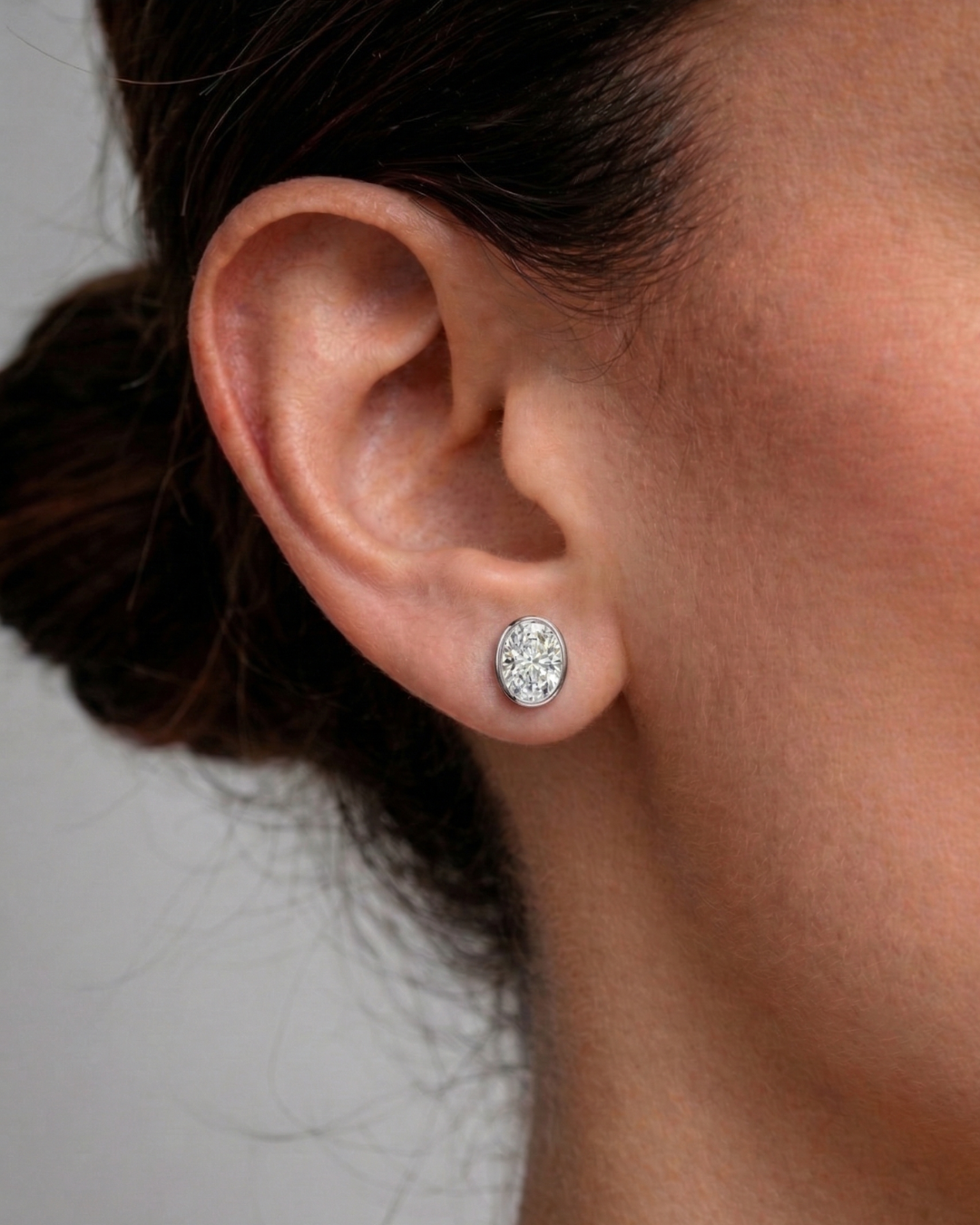 Oval Bezel Studs
