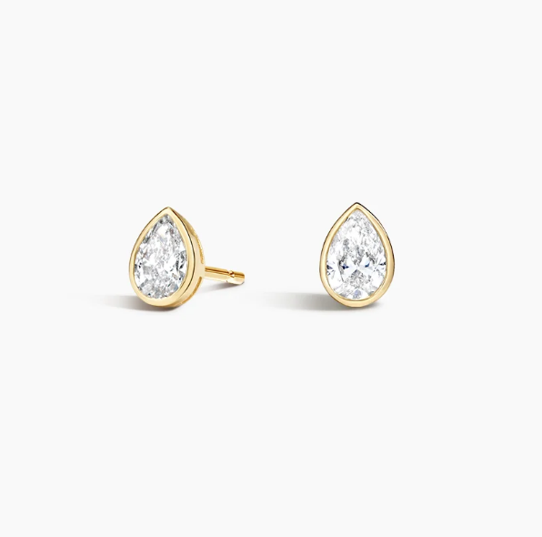Pear Lab-Grown Diamond Bezel Earrings | Diamore Luraya