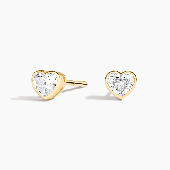 Heart Lab-Grown Diamond Bezel Earrings | Diamore Luraya