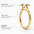 Bezel solitaire engagement ring setting in 14K white gold, feature details