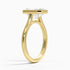 Bezel solitaire engagement ring setting in 14K yellow gold, angled side view