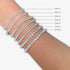 Tennis bracelet carat size guide on the wrist, 1 to 10 carats