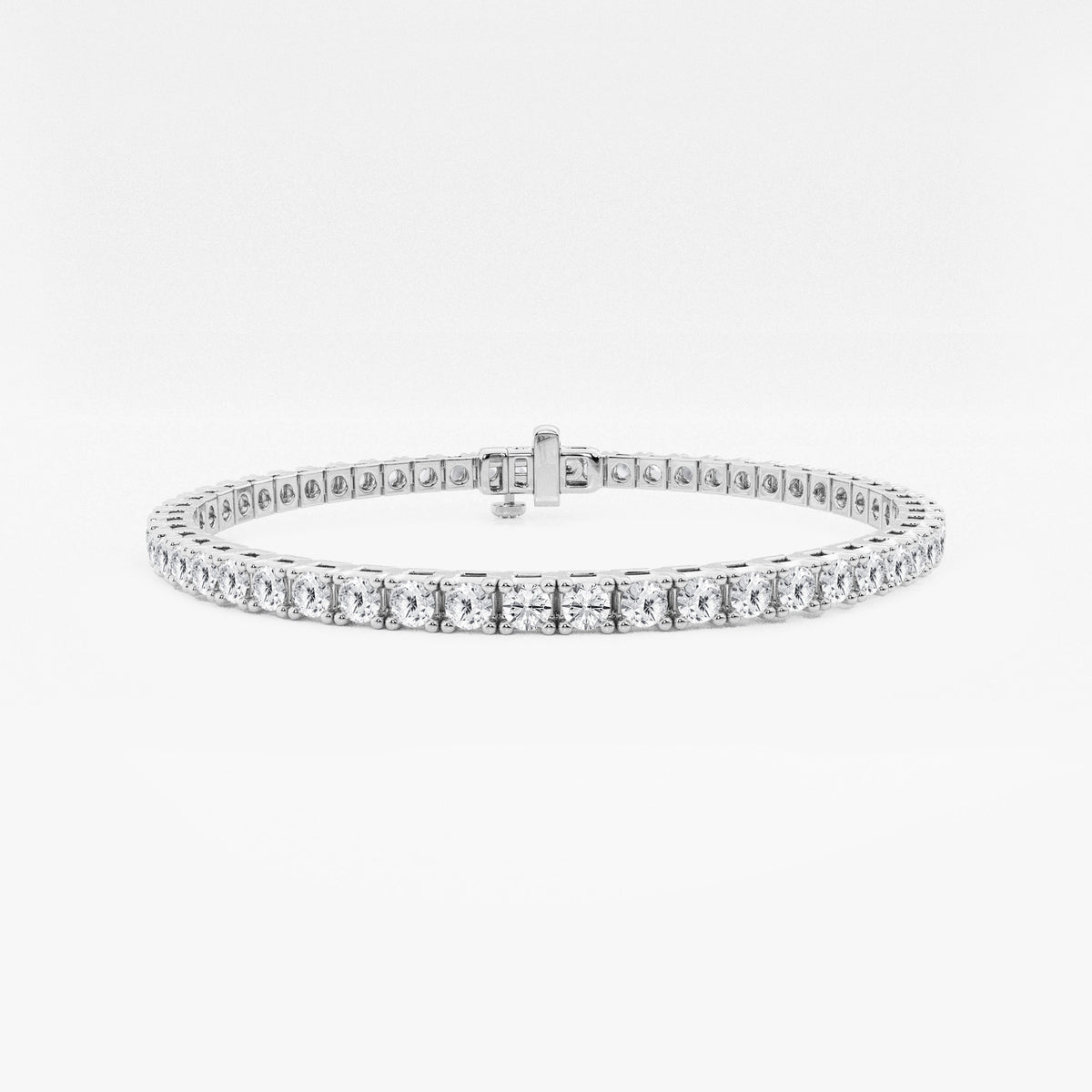 Classic four-prong lab-grown diamond tennis bracelet in 14K white gold
