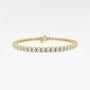 Classic four-prong lab-grown diamond tennis bracelet in 14K yellow gold
