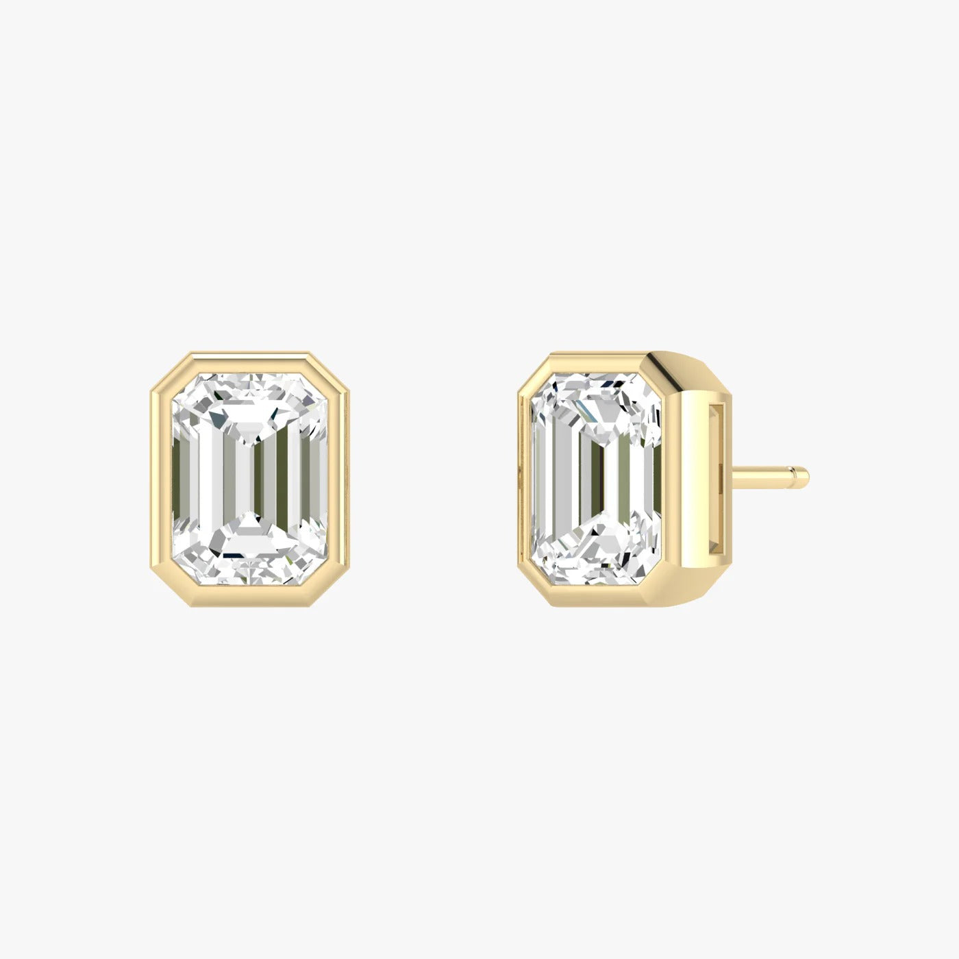 Emerald Bezel Studs