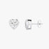 Side view of white gold lab-grown diamond heart earrings highlighting secure post and detailed prong settings on heart-shaped diamond, high-end craftsmanship