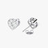 Front and back perspectives of white gold lab-grown diamond heart solitaire earrings with feminine brilliant cut, ethical fine diamond jewelry