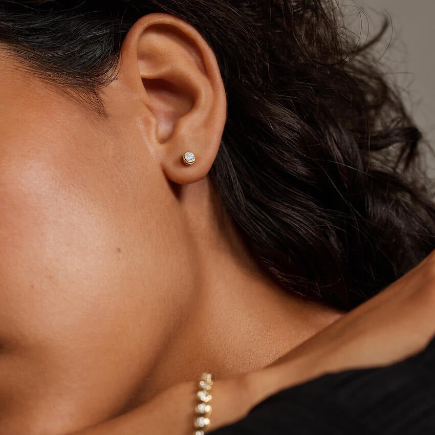 Round Bezel Studs