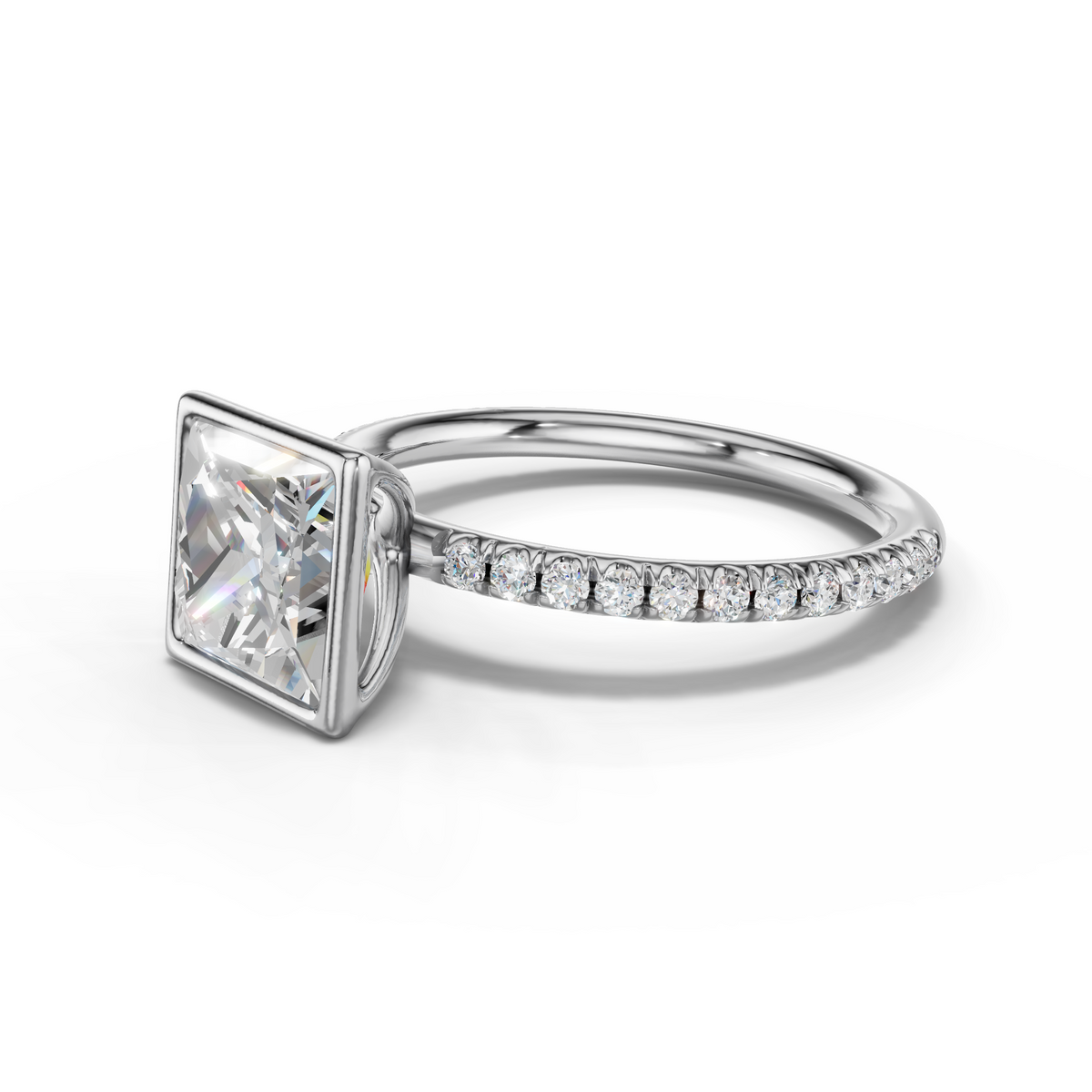 Rosalie Lab Pavé Bezel Engagement Ring Setting (0.30 ct. tw.)