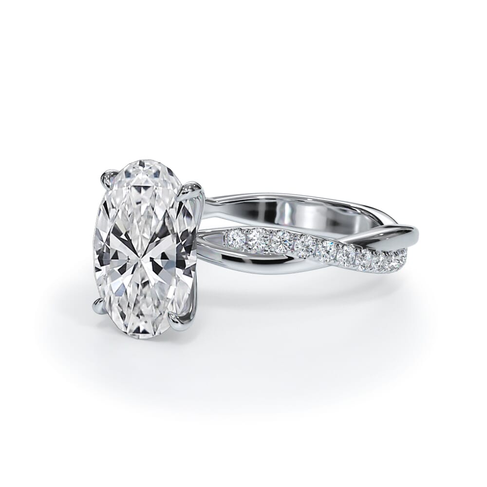 Cressida Pavé Twist Lab Engagement Ring Setting
