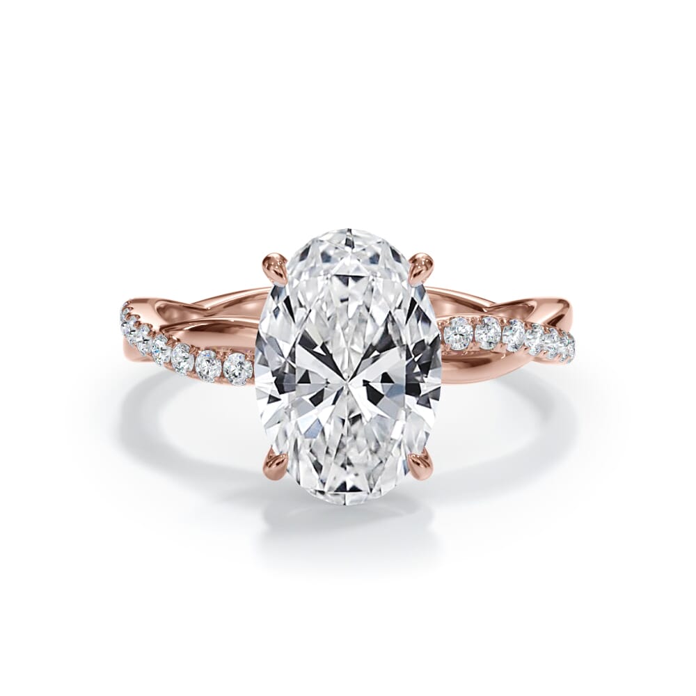 Cressida Pavé Twist Lab Engagement Ring Setting