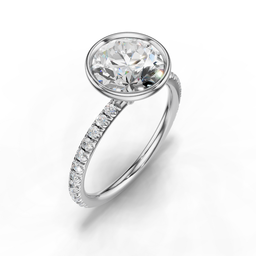 Rosalie Lab Pavé Bezel Engagement Ring Setting (0.30 ct. tw.)