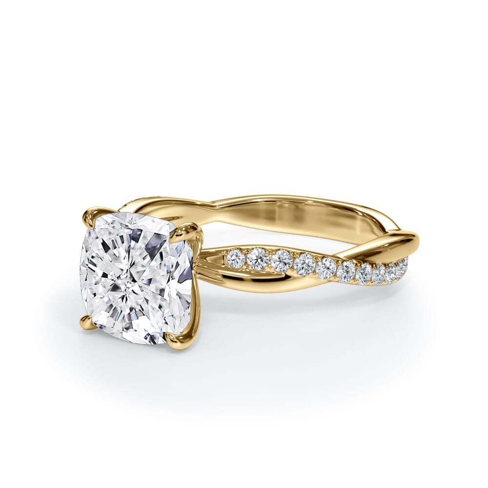 Cressida Pavé Twist Lab Engagement Ring Setting