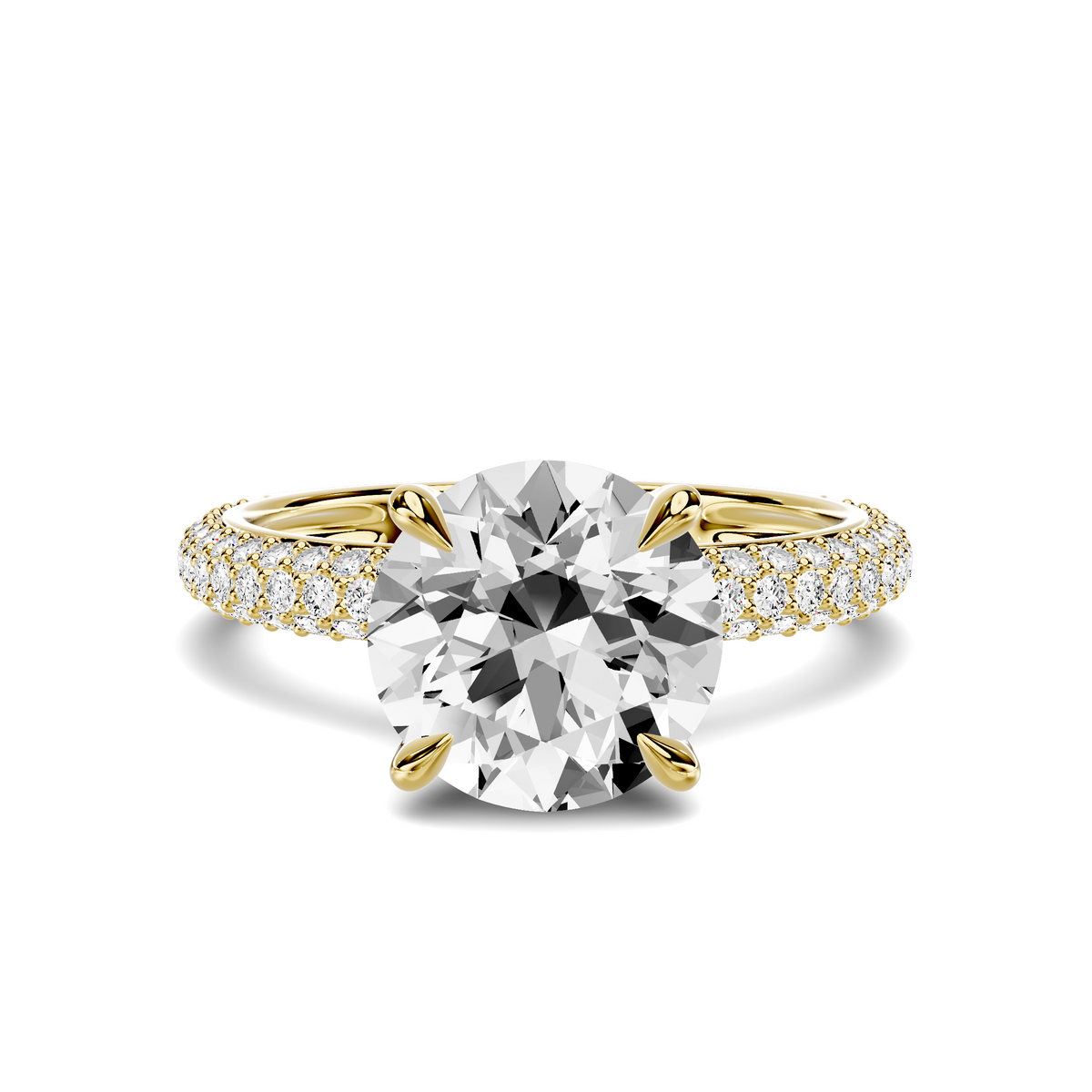 Audra Rolled Pavé Engagement Ring Setting