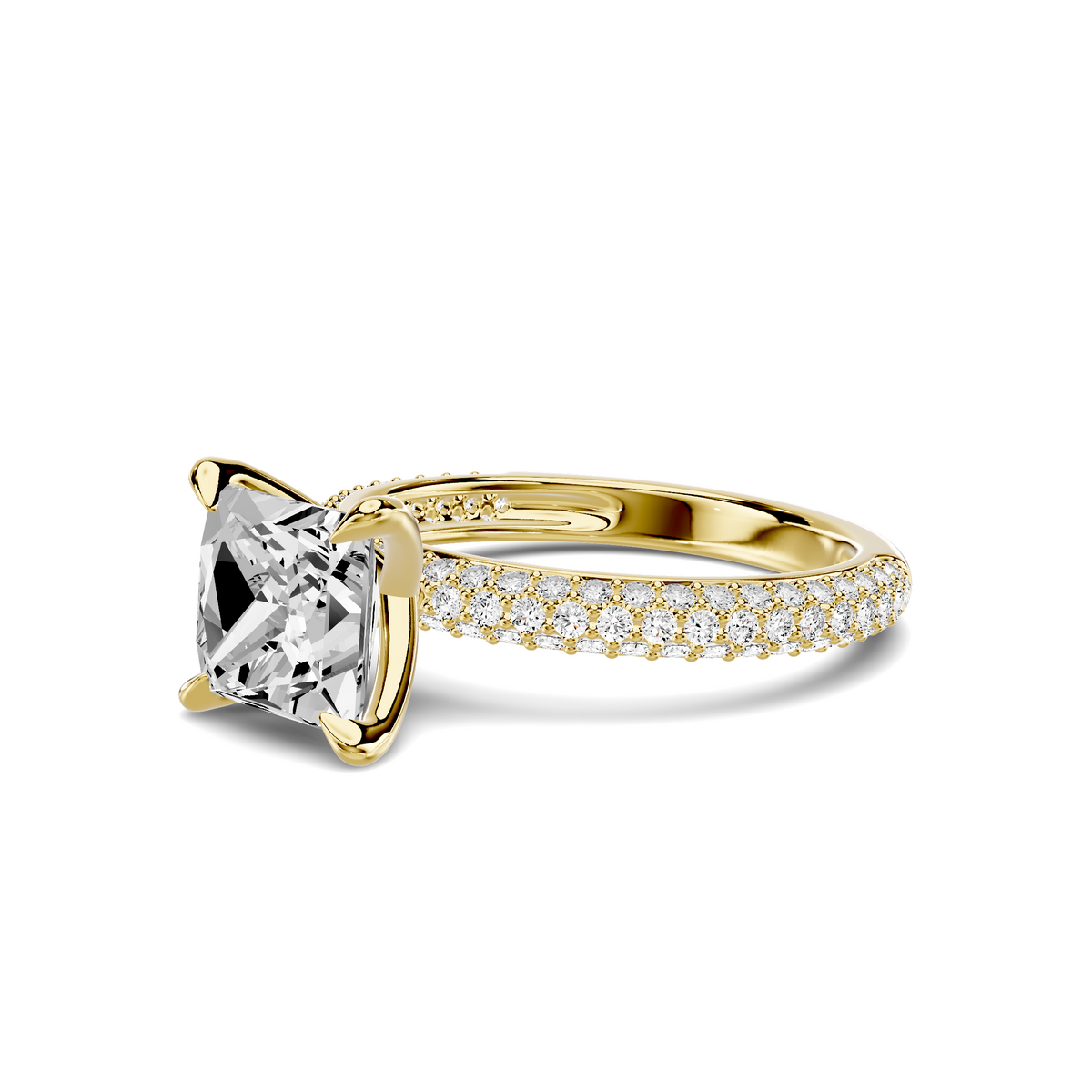 Audra Rolled Pavé Engagement Ring Setting