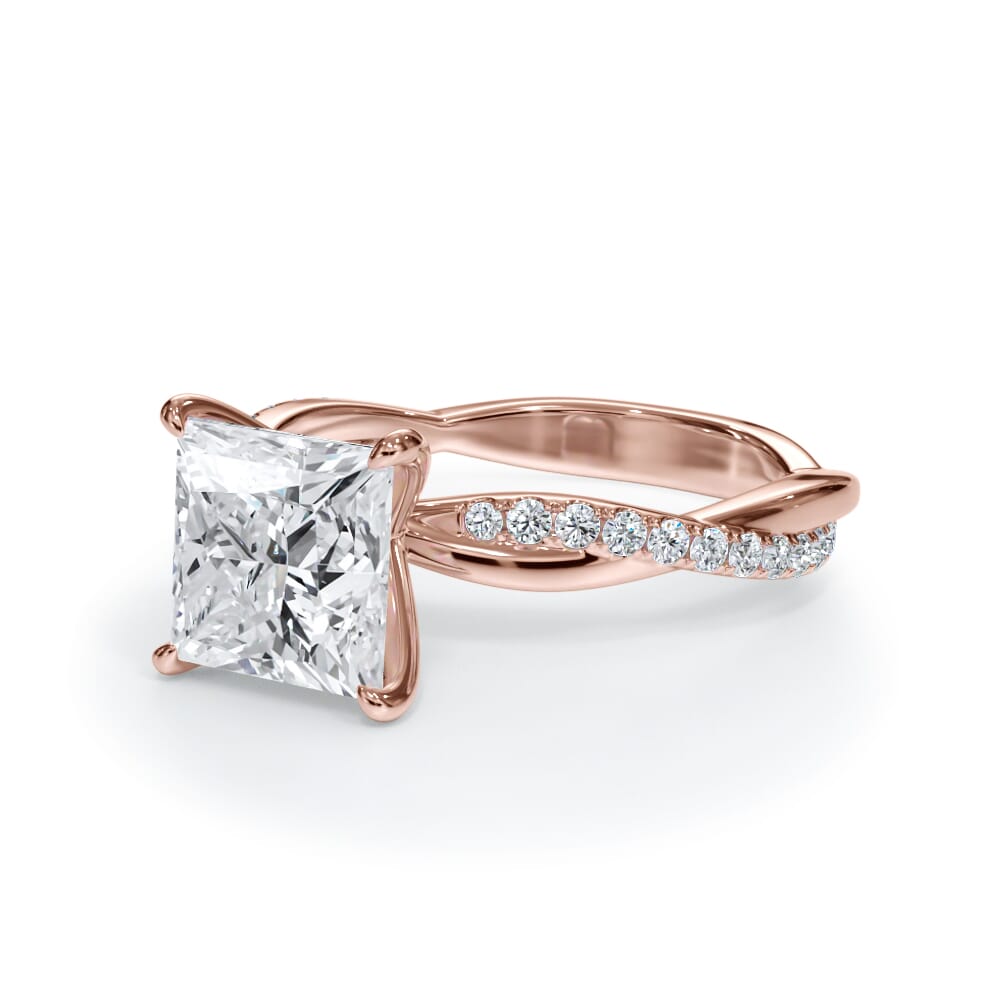 Cressida Pavé Twist Lab Engagement Ring Setting