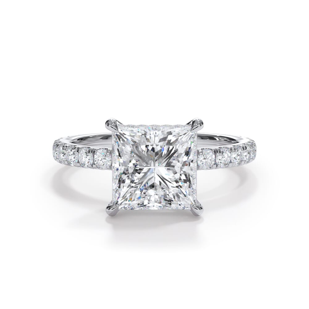 Josephine Pavé Hidden Halo Lab Engagement Ring Setting (2mm)
