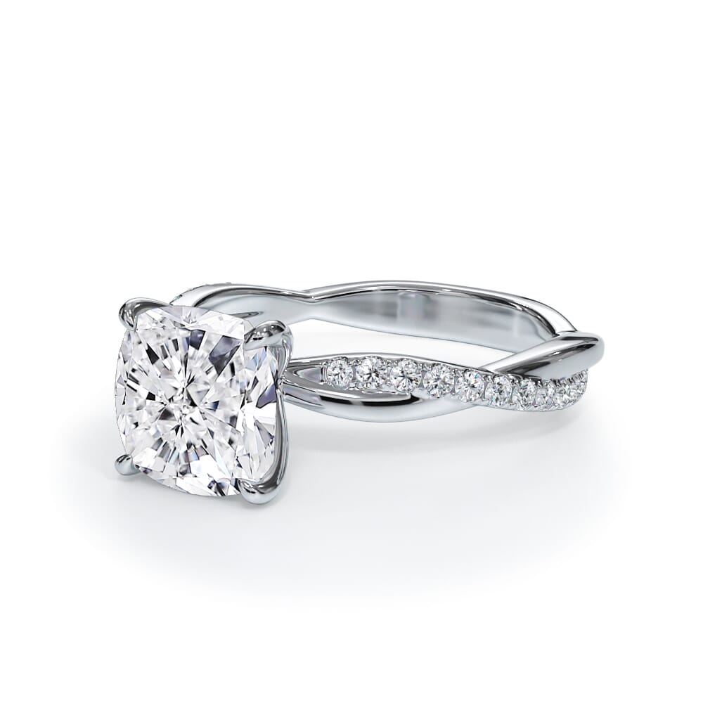 Cressida Pavé Twist Lab Engagement Ring Setting