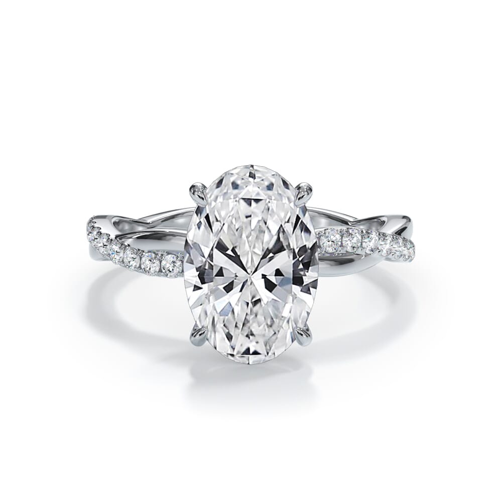Cressida Pavé Twist Lab Engagement Ring Setting