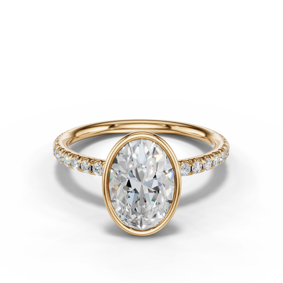 Rosalie Lab Pavé Bezel Engagement Ring Setting (0.30 ct. tw.)