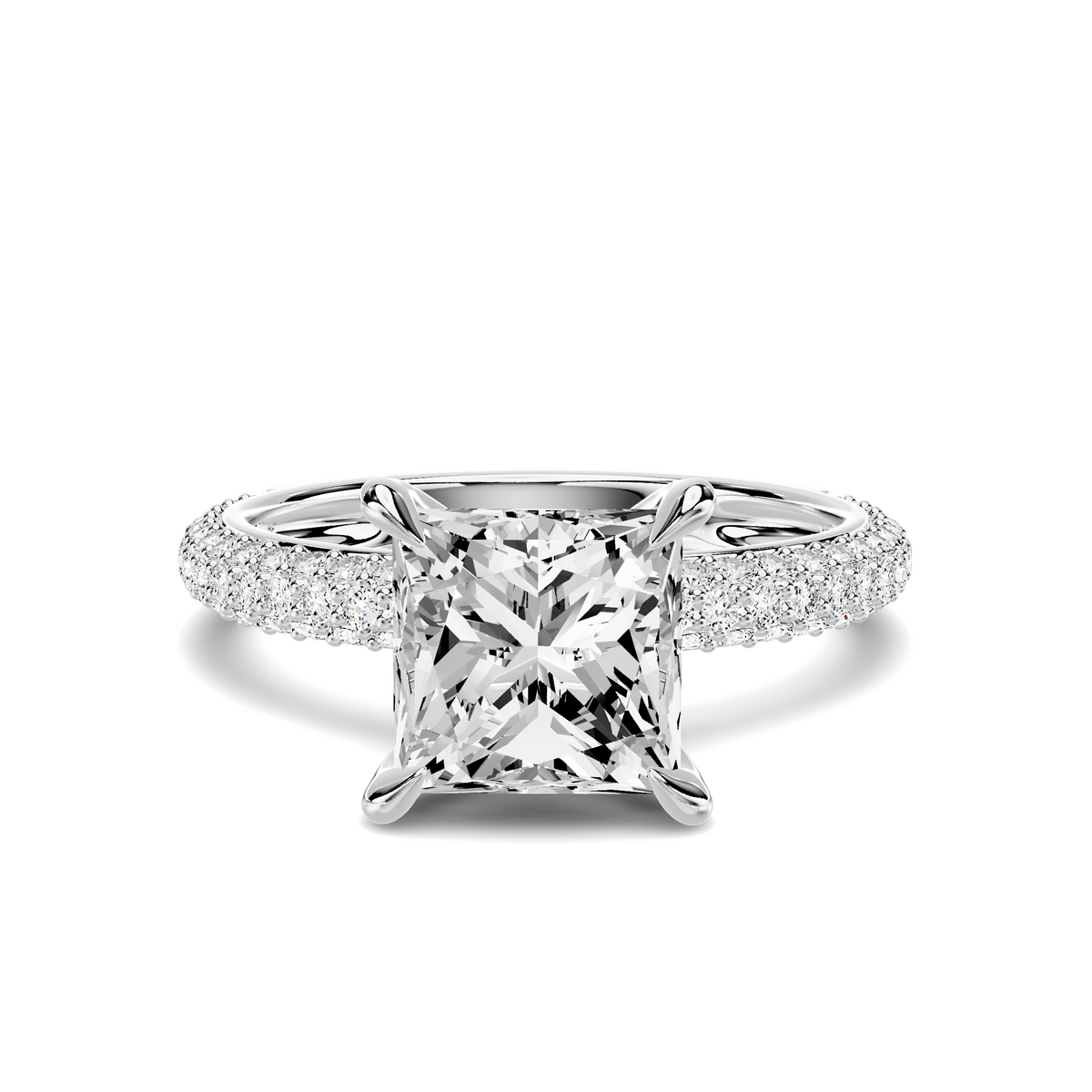 Audra Rolled Pavé Engagement Ring Setting