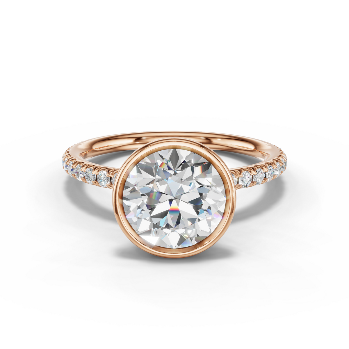 Rosalie Lab Pavé Bezel Engagement Ring Setting (0.30 ct. tw.)