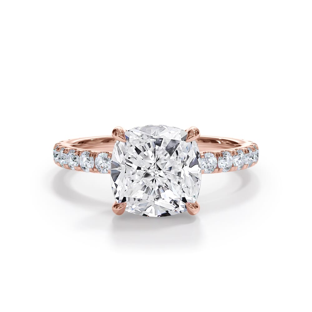 Josephine Pavé Hidden Halo Lab Engagement Ring Setting (2mm)
