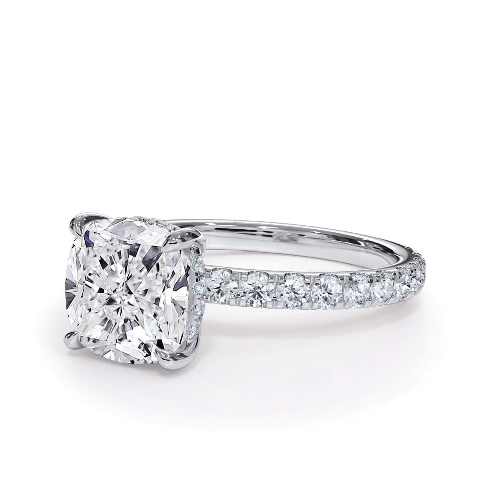 Josephine Pavé Hidden Halo Lab Engagement Ring Setting (2mm)