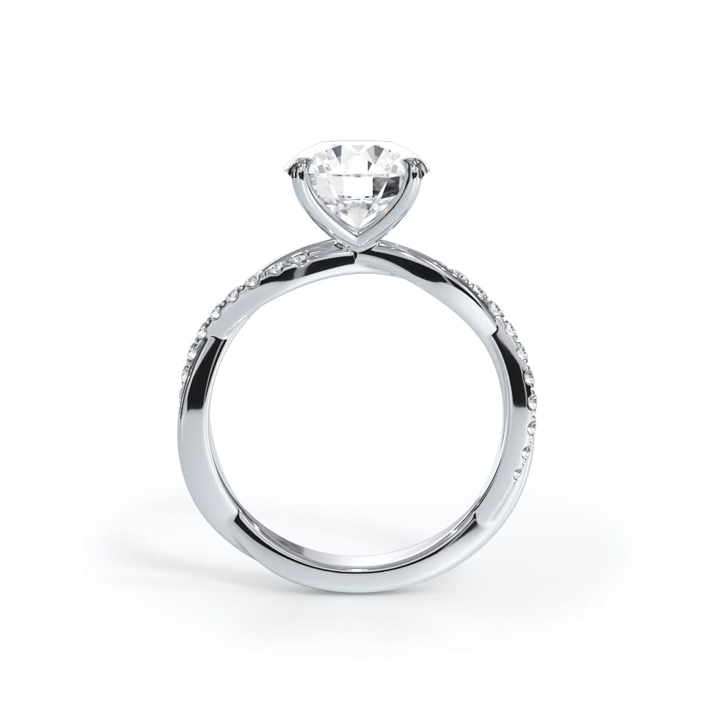 Cressida Pavé Twist Lab Engagement Ring Setting
