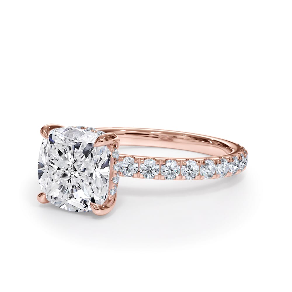 Josephine Pavé Hidden Halo Lab Engagement Ring Setting (2mm)