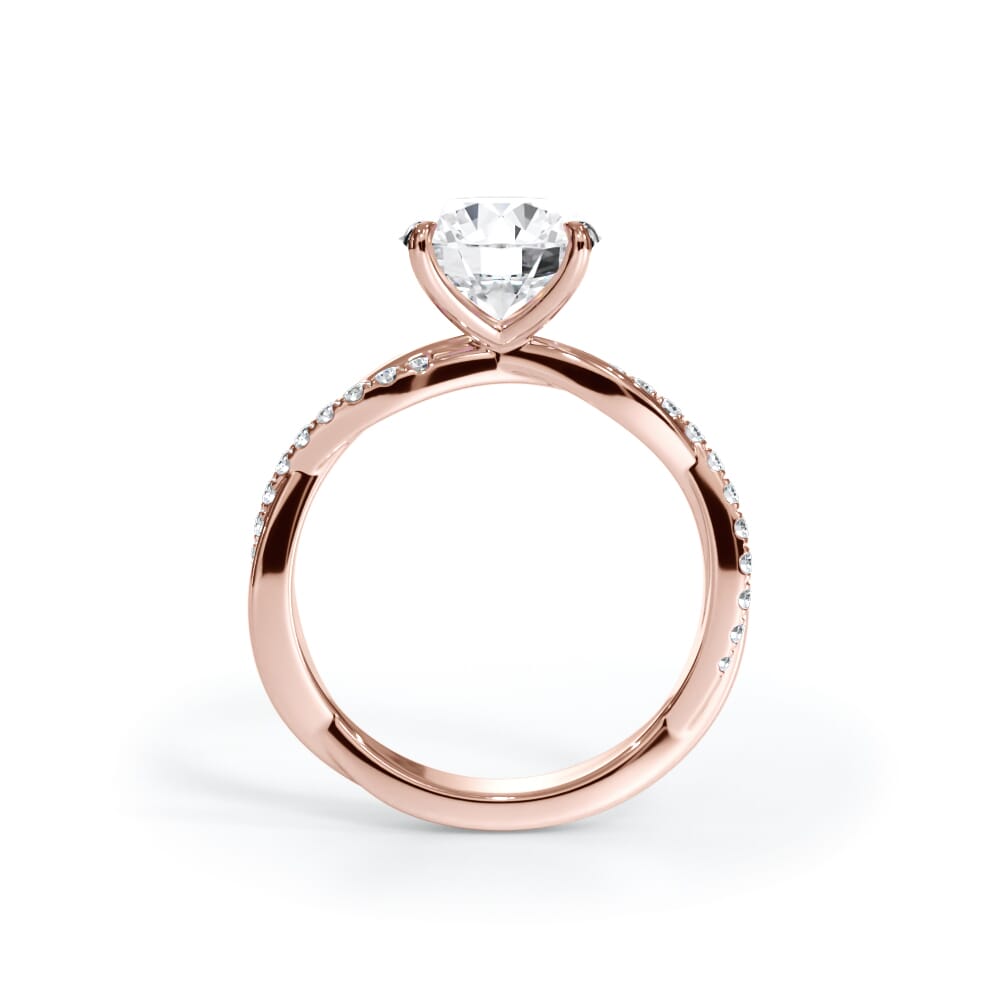 Cressida Pavé Twist Lab Engagement Ring Setting