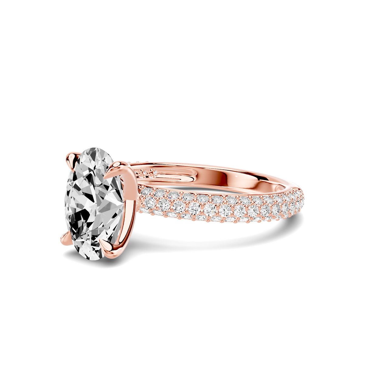 Audra Rolled Pavé Engagement Ring Setting