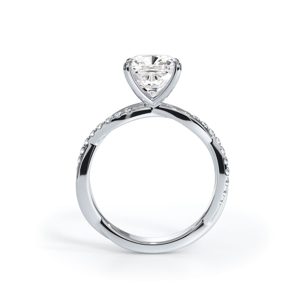Cressida Pavé Twist Lab Engagement Ring Setting