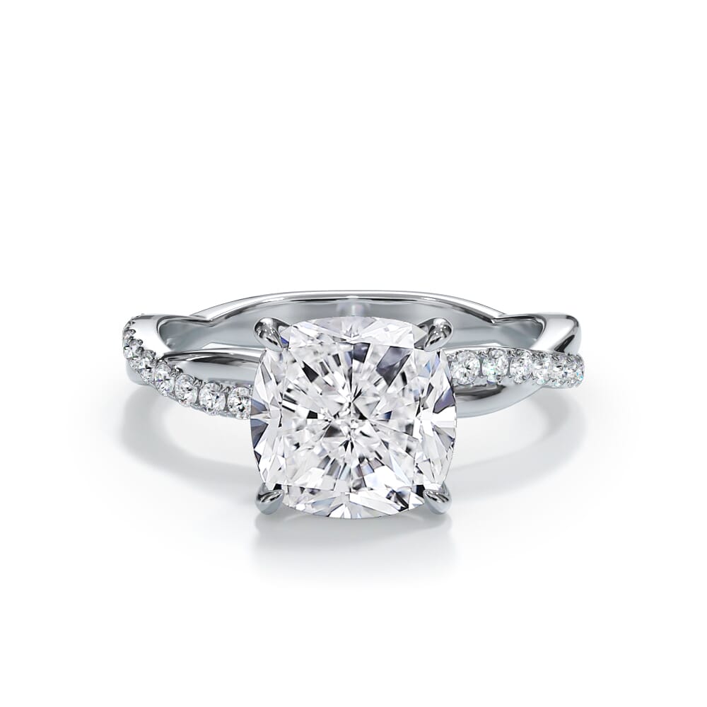 Cressida Pavé Twist Lab Engagement Ring Setting