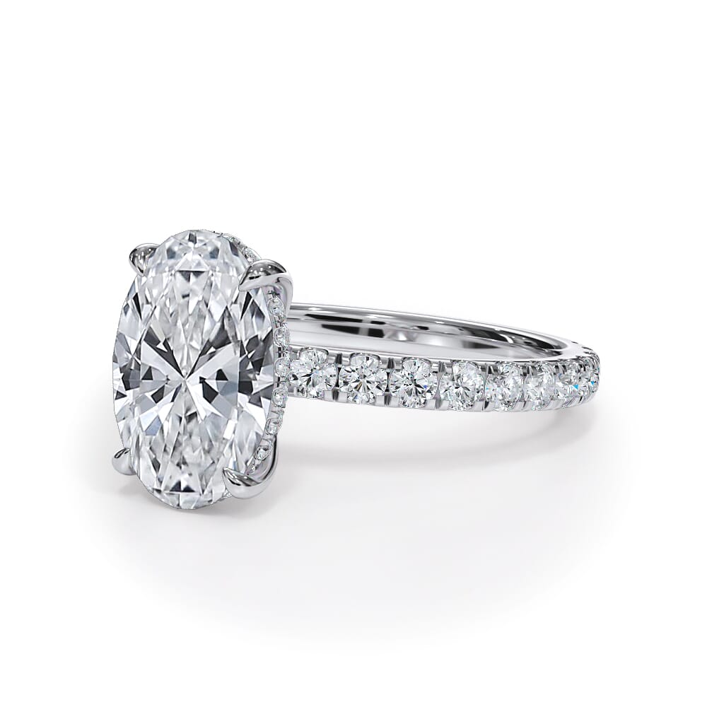 Josephine Pavé Hidden Halo Lab Engagement Ring Setting (2mm)