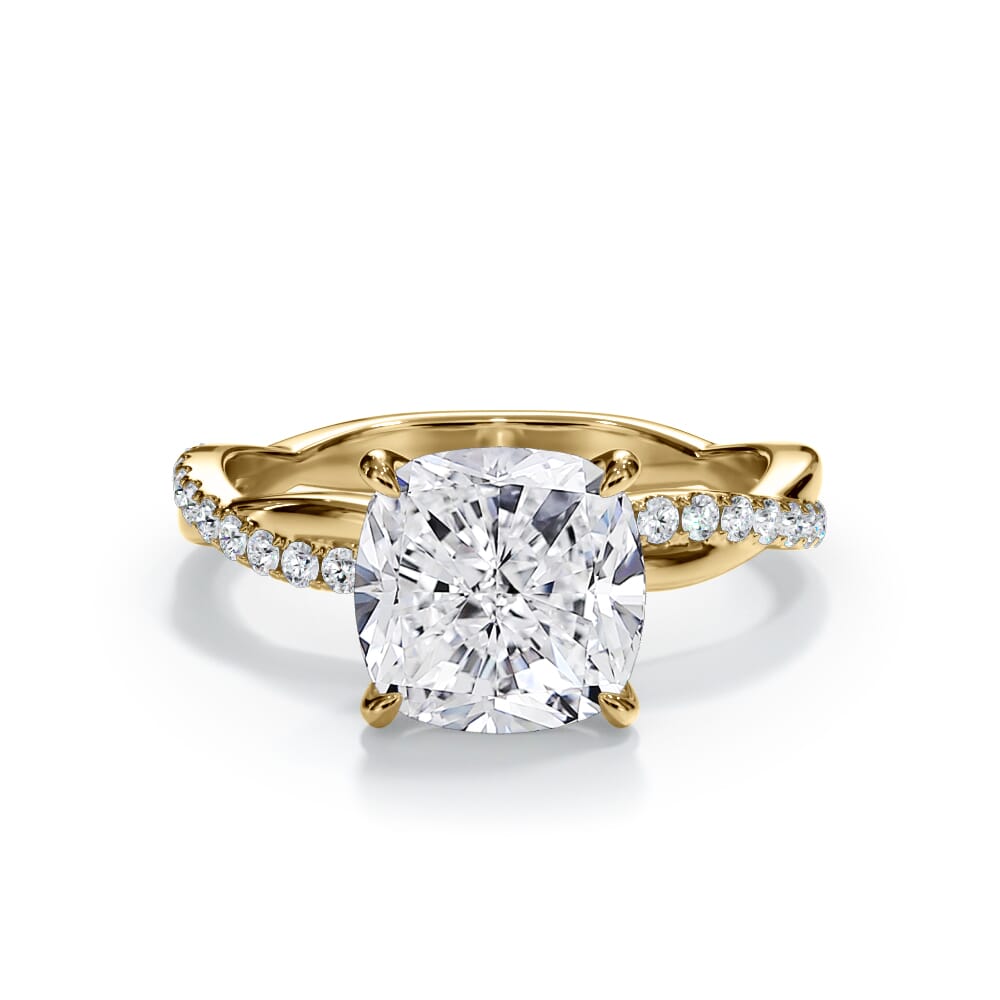 Cressida Pavé Twist Lab Engagement Ring Setting