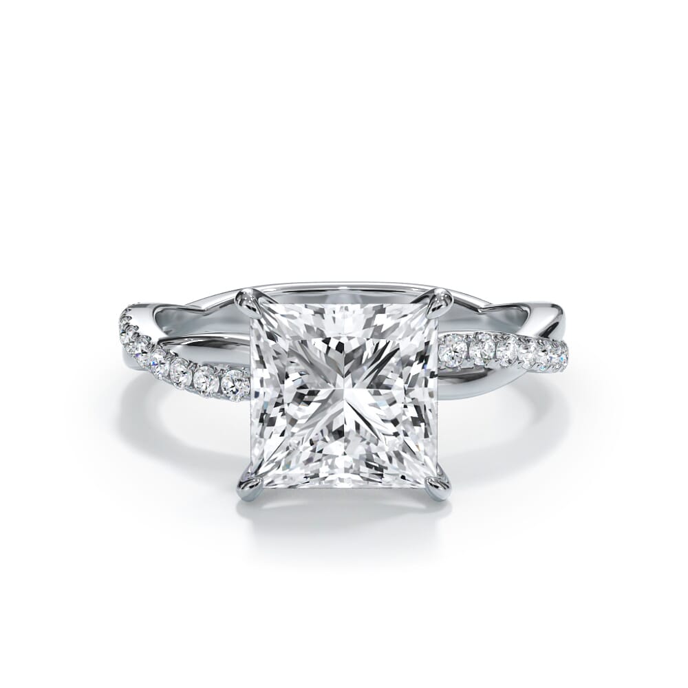 Cressida Pavé Twist Lab Engagement Ring Setting