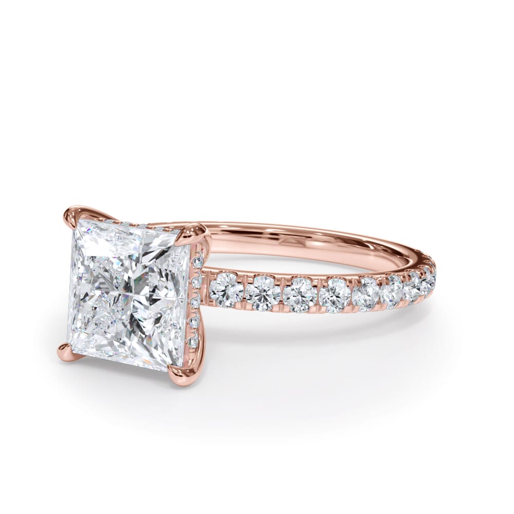 Josephine Pavé Hidden Halo Lab Engagement Ring Setting (2mm)