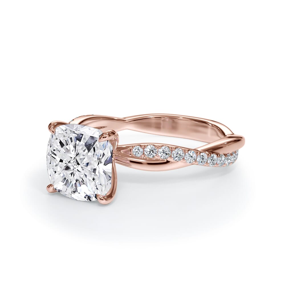 Cressida Pavé Twist Lab Engagement Ring Setting