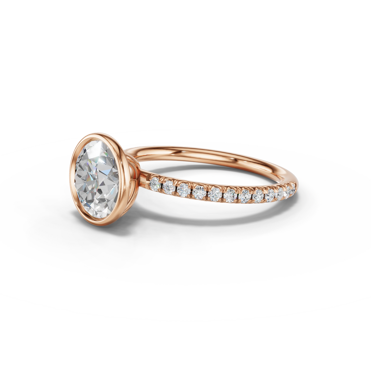 Rosalie Lab Pavé Bezel Engagement Ring Setting (0.30 ct. tw.)