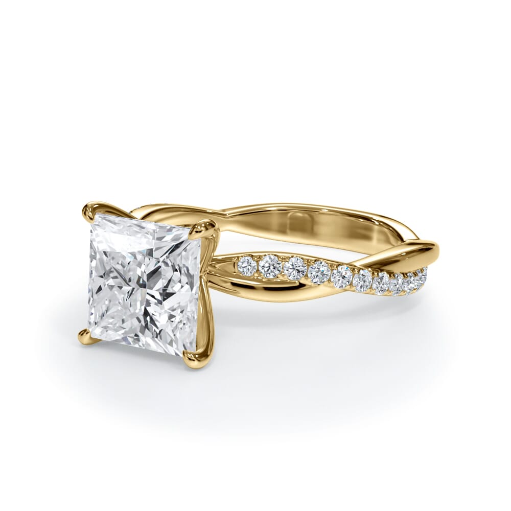 Cressida Pavé Twist Lab Engagement Ring Setting