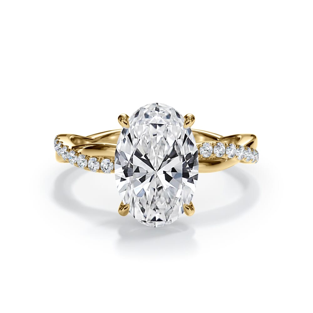 Cressida Pavé Twist Lab Engagement Ring Setting